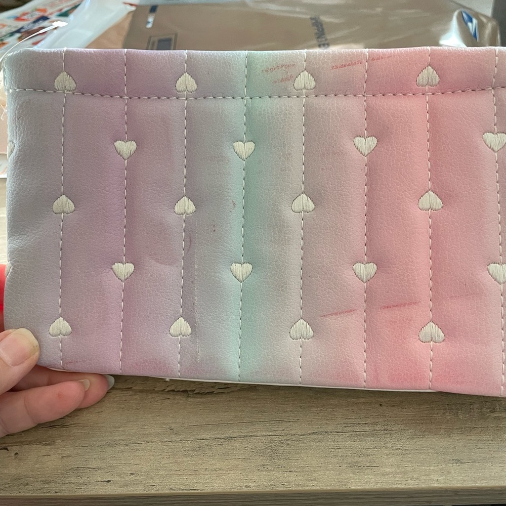 Luv Betsey by Betsey Johnson Ombre Pastel Quilted zip top Wristlet Bag pouch - Picture 6 of 10